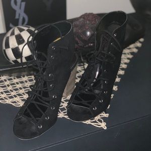 Black lace up sandal